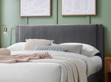 Contemporary 1pc Queen Size Bed w Storage Drawer Charcoal Corduroy Texture Design Platform Bedframe B011P238966