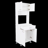 ZUN Bay Area Pantry, Two Door Cabinets, One Drawer, Four Adjustable Metal Legs B128P148867