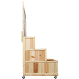 3-Tiers Raised Garden Bed with Trellis, 53" H Vertical Planter Box with Wheels & Back Storage Area, 60947076