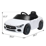 ZUN Maserati Ghibli-licensed 12V Kids Ride on Car with Remote Control, Music and Lights,White W2181P143837