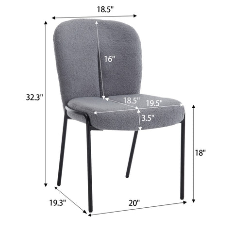 ZUN Heng Ming iron foot dining chair, no armrest, high back, suitable for dining room, living room, W212P178573