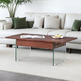 ZUN Multifunctional Lift Top Coffee Table -Dark Wood Color Grain Sticker, Essential for Modern W2920P226074