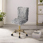 ZUN Grey and Gold Swivel Office Chair B062P186464