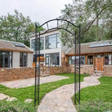 Metal Garden Arch with black powder coated 3.6ft Length x 1.47ft Width x 7.5ft Height Climbing W656P210530