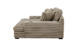 Man Wah Presley Corduroy Chaise Armchair, Latte B2707P311003