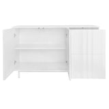 U_STYLE Wave Pattern Storage Cabinet with 2 Doors and 2 Drawers, Adjustable, Suitable for WF317509AAK