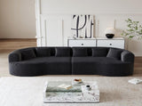 Curved Sectional Sofa, 106.3-inch Oversized Modern Bone-Free Cloud Sofa with 6 Pillows Luxury W3505P355588