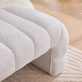 69.7"Wide Modern Upholstered Armless Bed Bench, Channel Tufted Couch Daybed Chaise, Chenille Ottoman W3098P308771