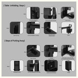 Portable Nail Art Table w/ LED Mirror, Bluetooth, Lockable Drawers, Telescopic Pole - Folding W2700P303415