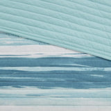 6 Piece Printed Quilt Set with Throw Pillows Aqua King/Cal King B03597638