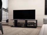 Black TV Rack with Open Storage B062P252134