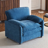 38" Oversized Chenille Lounge Chair - Plush Reading Armchair with Thick Comfort Cushions, High Back W1829P265020