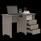 ZUN Bianco Writing Computer Desk, Three Drawers, One Shelf B070P188822