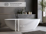 59'' Solid Surface Matte Tub, Solid Surface Soaking Tub, Stone Resin Freestanding Bathtub, Thick 38720386