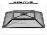 32 Inch Square Outdoor Wood Pit Table, Heavy Duty Wrought Iron Firepit with Pyramid 62794433