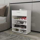 FM FURNITURE Onawa Modern Shoe Rack with Drawer, White B128P293860