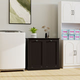 Two-Compartment Tilt-Out Laundry Sorter Cabinet-Black W1120139082