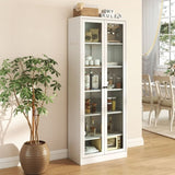 Metal Kitchen Pantry - 72" Tall Storage with 5 Adjustable Shelves, White Freestanding T2398P350189