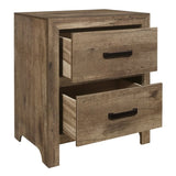 Bedroom Wooden Nightstand 1pc Weathered Pine Finish 2x Drawers Transitional Style Furniture B01151366
