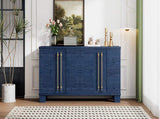 TREXM Sideboard Buffet Cabinet with Storage, Wood Sideboard with Adjustable Shelves and Gold Handles N715P392244M