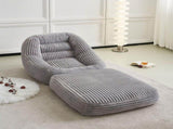 39.37'' Width Oversized Folding Lazy Sofa Bed Chair, Convertible Floor Lounge with Footrest, Plush W579P533277