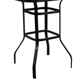 ZUN Wrought Iron Glass High Bar Table Patio Bar Table Black 70228562