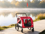 2-in-1 Red Dog Bicycle Trailer Road-Visibility Reflectors, Weather-Strong Cover, as Pet Outdoor 21767386