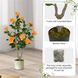 2 Pack Orange Artificial Camellia Tree with Blooming Flower 47174878