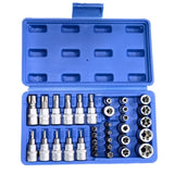 ZUN 34 Piece Set of Plum Blossom Star Shaped Screwdriver Head Socket - Chrome Vanadium Steel Sleeve 66735982