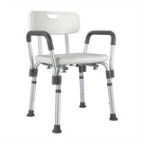 ZUN Shower Chair Seat with Padded Armrests and Back Heavy Duty Chair for Bathtub Slip Resistant 15187068