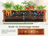 Detachable Bottom Garden Bed, Protective Coating Pine Planter for Herbs, Flowers & Vegetables 28" x 13062326
