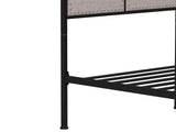 ZUN Twin Size Linen Upholstered Platform Metal Bed Frame with fabric Headboard and Footboard W21428125