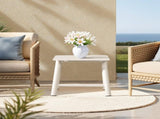 Atlas 19.5" Square Outdoor Patio Side Table Light Beige Gray Aluminum B2719P318948