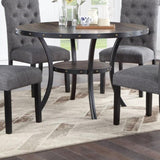 ZUN Dining Room Furniture Natural Wooden Round Dining Table 1pc Dining Table Only Nailheads and Storage B011119663