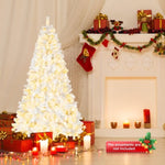 ZUN 8ft White 670 Lights Warm Color 8 Modes 2008 Branch Christmas Tree White 97518293