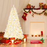 ZUN 8ft White 670 Lights Warm Color 8 Modes 2008 Branch Christmas Tree White 97518293