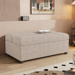 ZUN Twin Size Folding Ottoman Sleeper Bed with Mattress Convertible Guest Bed Light Gray WF307724AAE