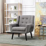 Modern Soft Linen Material Ergonomics Accent Chair Living Room Chair Bedroom Chair Home Chair With W67634084