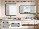 Bathroom Mirror 22"x30" Black Metal Frame Rectangle Vanity Mirror with Rounded Corners, Modern Wall 41875243