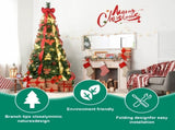 6FT Pop-Up Christmas Tree with 150 Warm White UL Lights Pre-Decorated with Red & Gold Ornaments, T3637P338571