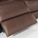 Genuine Leather Non-Power Reclining Sofa with Drop Down Table,Stainless Steel Cupholders and W1896115276