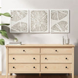 Framed Abstract Coastal Rice Paper 3-piece Shadowbox Wall Decor Set B03598811