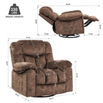 ZUN Swivel and Rocking Recliner Chair with Massage and Heating Bonded Leather Sofa W1403P172917