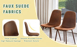 Set of 4 Suede Backrest and Walnut Color Transfer Legs Chairs - Adding a touch of elegance to W3226P279070