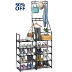 ZUN 5-Tier Shoe Rack Shoe Storage Organizer, Freestanding Coat and Shoe Rack, 25-30 Pairs Shoe Shelf for 09234507