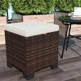 2 Pieces Wicker Outdoor Ottomans 16276704