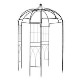 ZUN 207*207*270cm Courtyard Wrought Iron Gazebo Iron Arch Black 84837091