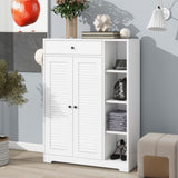 Freestanding Shoe Rack Organizer with 2 Shutter Door, Entryway Narrow Shoe with Adjustable W40981155