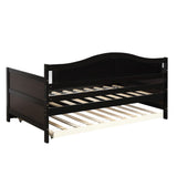 Twin Wooden Daybed with Trundle Bed, Sofa Bed for Bedroom Living Room, Espresso WF192861AAP