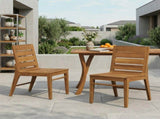 Outdoor Acacia Wood Dining Chair , Teak Finish Patio Chair with Ergonomic Curved Back, N773P355906T